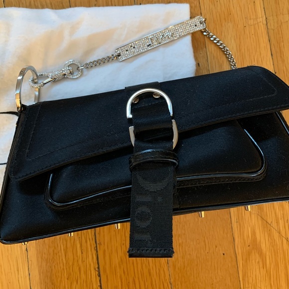 Dior black satin bag crystal embellished handle - Picture 8 of 15